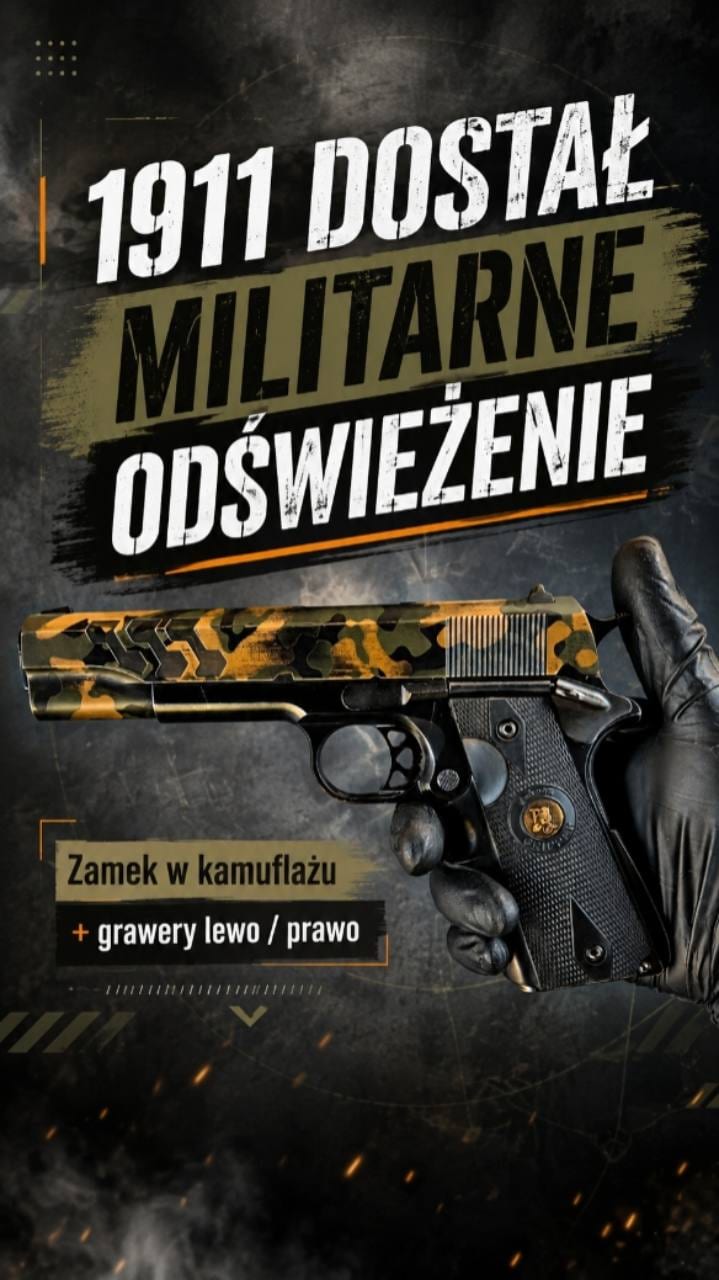 Grafika realizacji 1911 z opisem militarnego odświeżenia